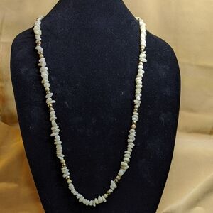 Vintage Milky Quartz Tumbled Chip Bead Necklace